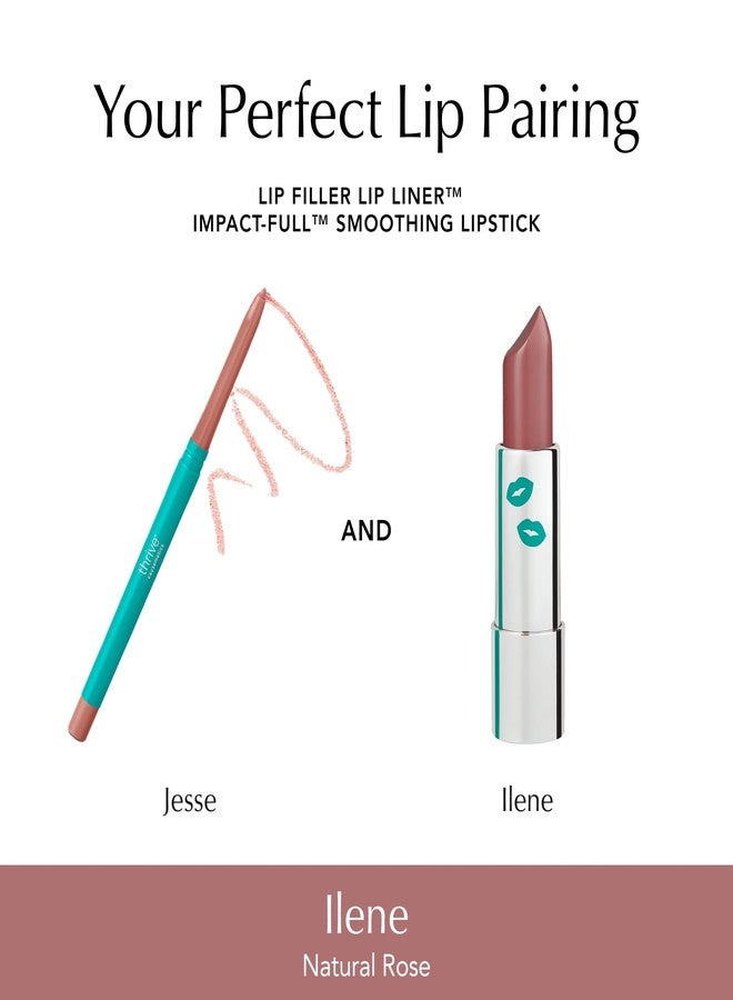 Thrive Causemetics Impact-FULL Smoothing Lipstick, Moisturizing Lip Makeup Essential with Vitamin E, Lightweight Creamy Lipstick for Women, Long Lasting, Vegan, Shade Ilene (Natural Rose) - Image 4